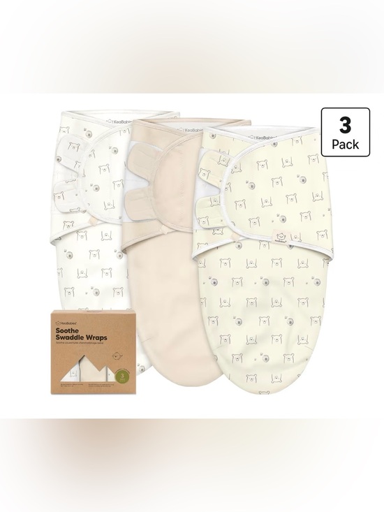 Keababies Other - KeaBabies 3-Pack Organic Baby Swaddle Sleep Sacks 0-3 Months Bumble Bear